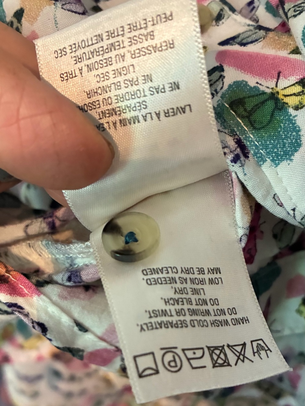 Maeve by Anthropologie long sleeved rayon butterfly print blouse size 12 - Picture 5 of 7